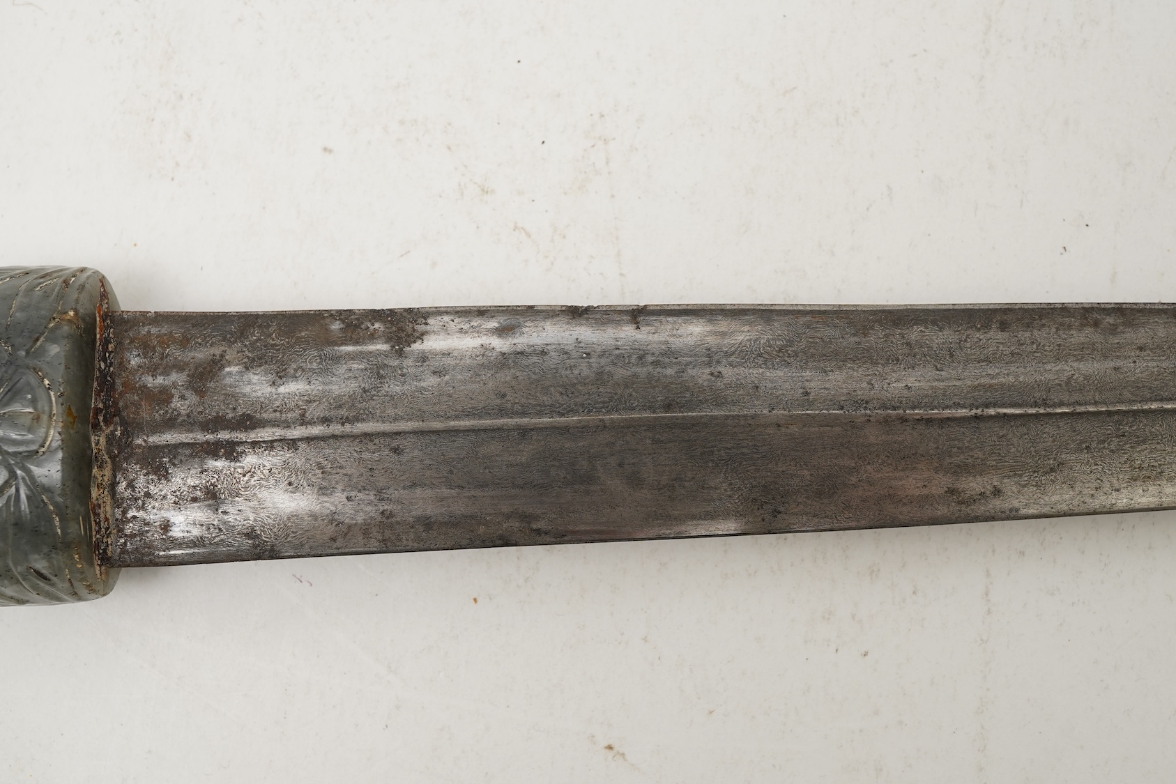 A Chinese or Indian Mughal style jade mounted dagger, 19th century